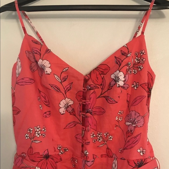 BANANA REPUBLIC LINEN FLORAL ROMPER JUMPSUIT JUMPER - 2 NEW CORAL - Picture 7 of 7